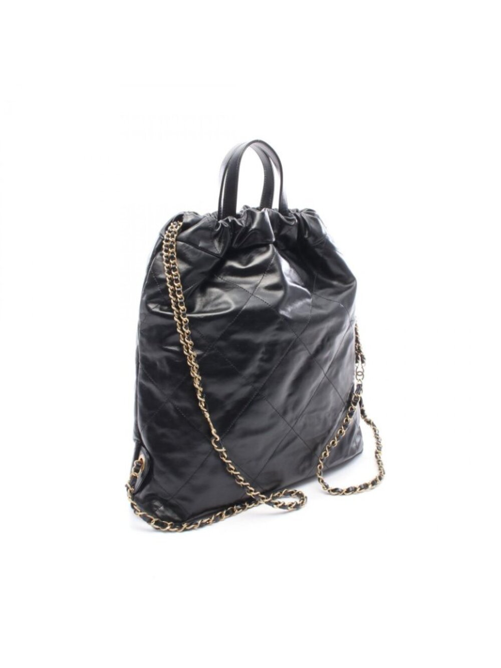 Chanel Backpack 22 Large Black Leather 22 Quilted Chain - Picture 2 of 6